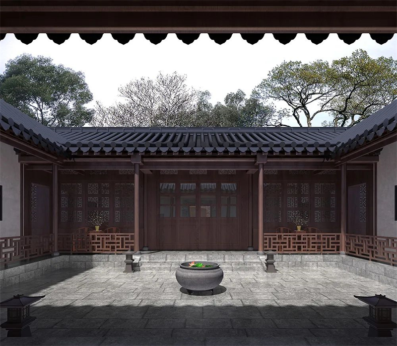 松健堂民宿-古建客房區(qū)中庭